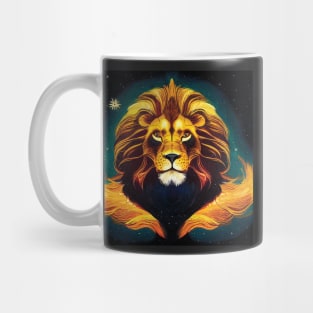 Majestic Lion in the Night Sky Art Mug